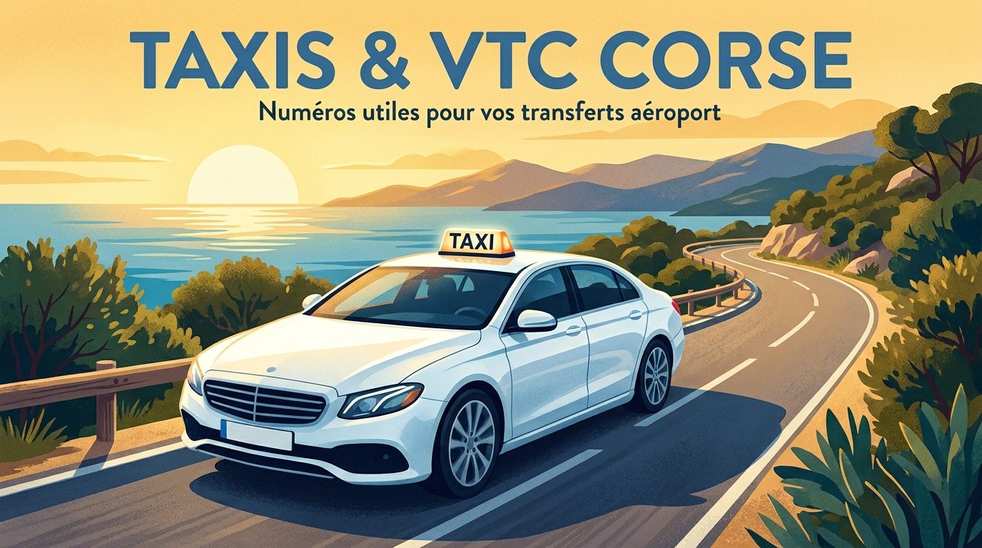 Taxis & VTC Corse — Numéros utiles pour vos transferts aéroport (Ajaccio, Bastia, Calvi, Figari)